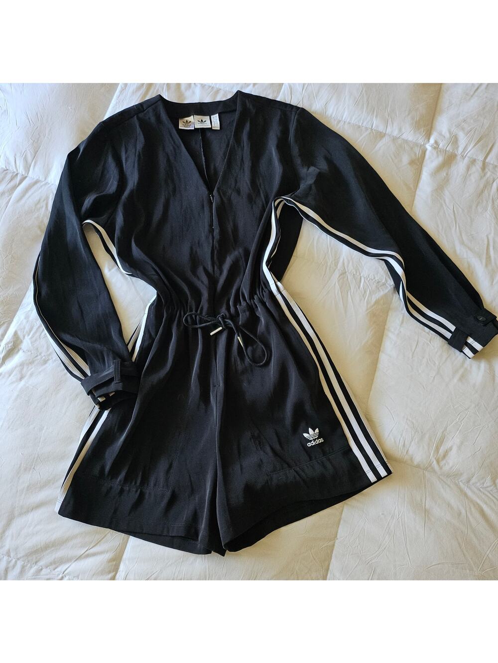 Rare SAMPLE Adidas Originals Black Trefoil Long Sleeve Romper